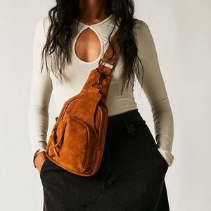 Free People Hudson Sling Bag in whiskey